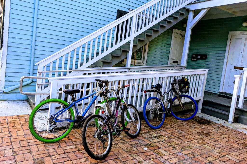 Bikes parked after adventure